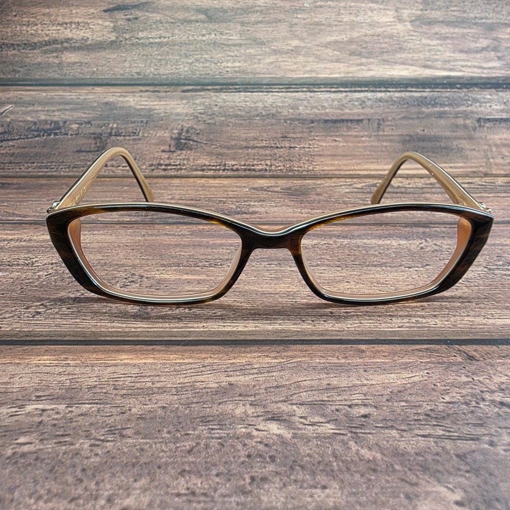 Vera Wang Lissome TO Tortoise Rectangular Eyeglasses 51-16-135 Crystal Accent